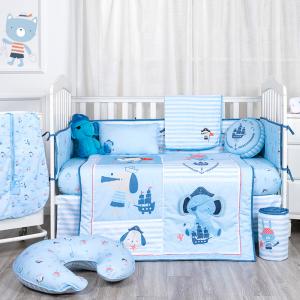 100% Cotton Cartoon Pirate Captain Theme Baby Boy Bedding Set