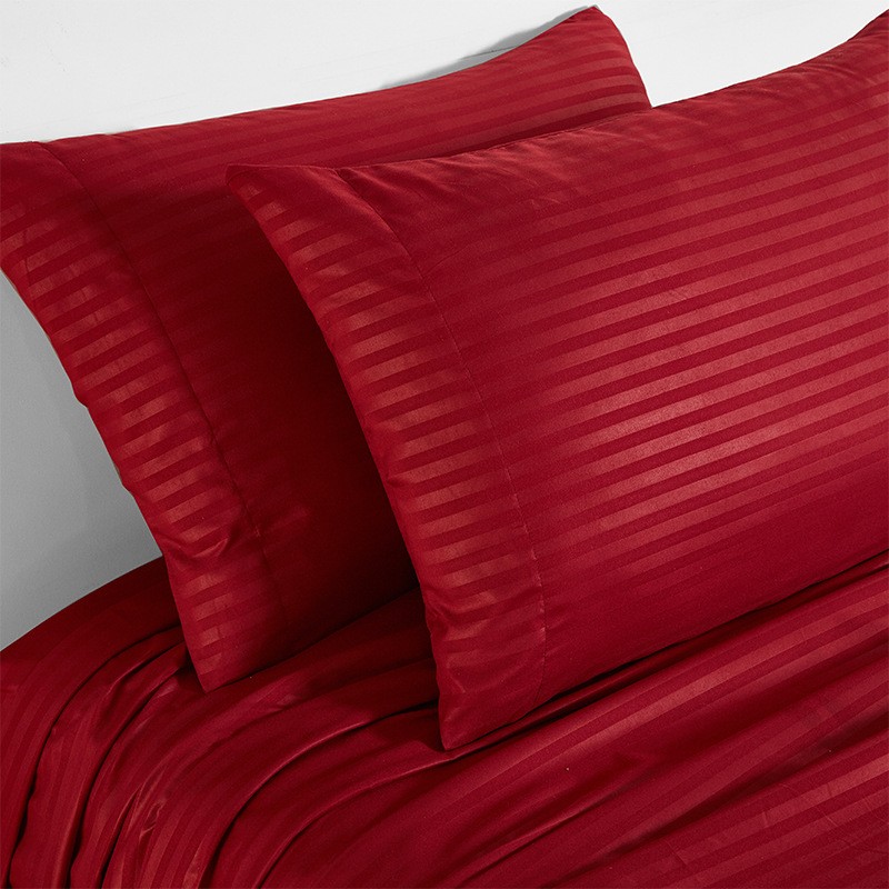 100% Microfiber 3cm Stripe Bed Linen Duvet Cover Set