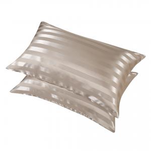 Luxury 100% Polyester 3cm Stripe Satin Pillowcases