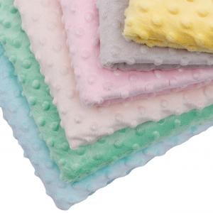 100% Polyester Embossed Minky Dot Plush Fleece Fabric