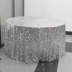 120inch Sequin Mesh Embroidery Table Cover Tablecloth