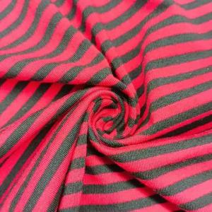 160GSM 95% Cotton 5% Spandex Spandex Stripe Jersey Knitted Fabric