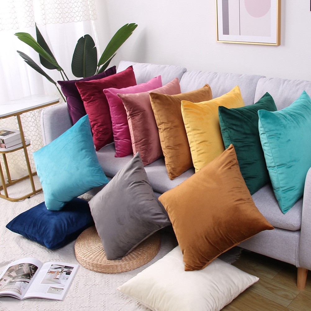 18 x 18 Inch 45 x 45 cm Wholesale Custom Home Decor Luxury Sofa Pillow Velvet Cushion Cover