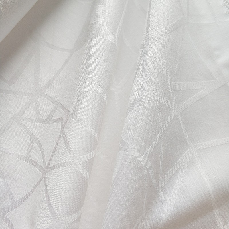 300TC 100% Cotton Jacquard Bleached Bedding Linen Fabric