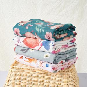Bamboo Cotton Materials Soft Custom Baby Swaddle Blankets