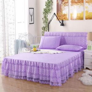 Beautiful Wash Cotton Lace Bed Sheet Bedspread Bed Skirt