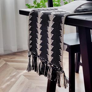Black And White Custom Cotton Rope Woven Dining Table Decor Table Runner