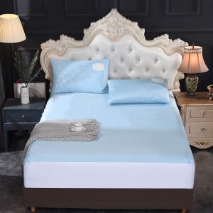 Blue Stripes Cooling  Fabric with 0.02mm TPU Mattress Protector