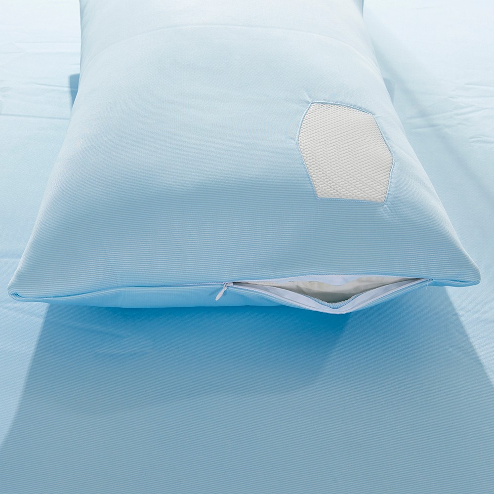 Blue Stripes Cooling  Fabric with 0.02mm TPU Mattress Protector