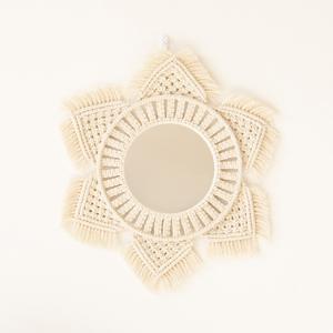 Boho Wall Hanging Moon Dream Catcher Woven With Tassel Macrame Tapestry