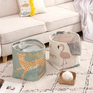 Cartoon Design Cotton Woven Foldable Digital Printing Baby Storage Basket Cartoon Design Cotton Woven Foldable Digital Printing Baby Storage Basket