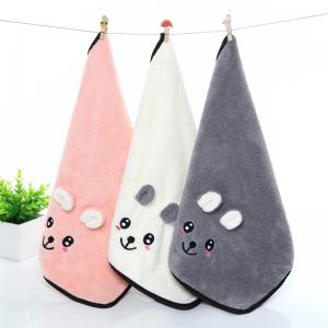 Coral Velvet Embroidered Cartoon Newborn Face Towel