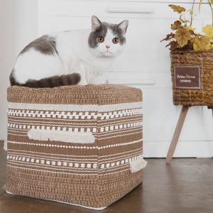 Cotton Woven Detachable Foldable Floor Foot Stool Moroccan Ottoman Pouf