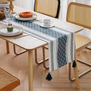 Cotton Woven Handmade Macrame Jacquard Dining Table Runner 