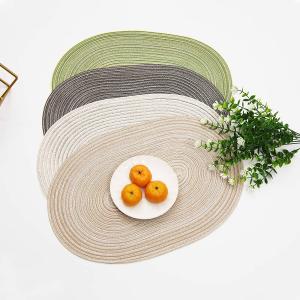 Different Colors Cotton Rope Oval Table Mats Placemat