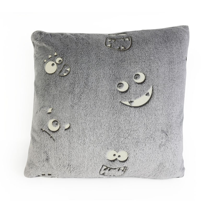Flannel Plush Star Moon Shining Grey Cushion
