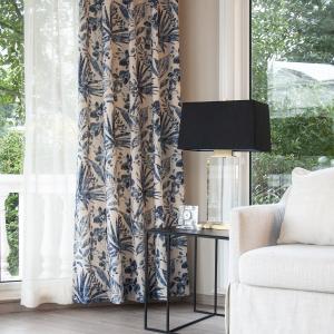 Garden Plant Printing Curtain Cotton and Linen Printing Semi-Blackout Curtain