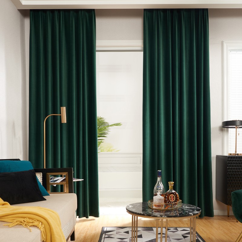High Quality Ready Made Luxury Soft Blackout Velvet Curtain For Living Room
