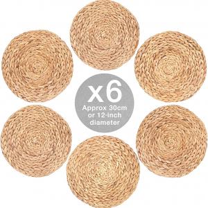 High Quality Set of 6 Woven Wicker Table Water Hyacinth Placemats