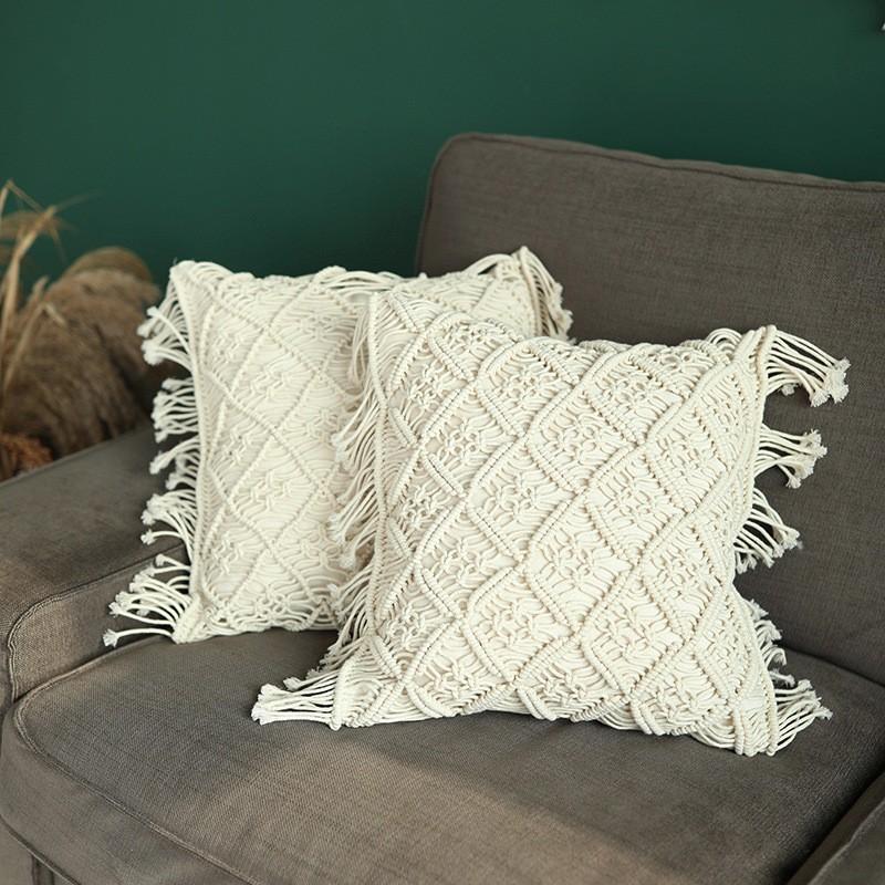 Home Decorative Hand Crocheted Macrame Pillow Case