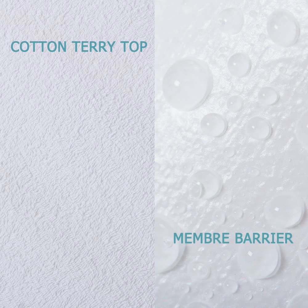 Hypoallergenic Fitted Bamboo Cotton Terry Waterproof Mattress Protector
