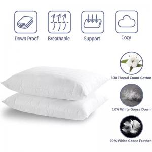 Luxury Soft White 100% 300TC Cotton Shell 5 Star 10% Goose Gown Pillow Luxury Soft White 100% 300TC Cotton Shell 5 Star 10% Goose Gown Pillow