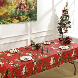 PVC Vinyl Waterproof Oil Proof Christmas Tablecloth With Flannel Backed PVC Vinyl Waterproof Oil Proof Christmas Tablecloth With Flannel Backed