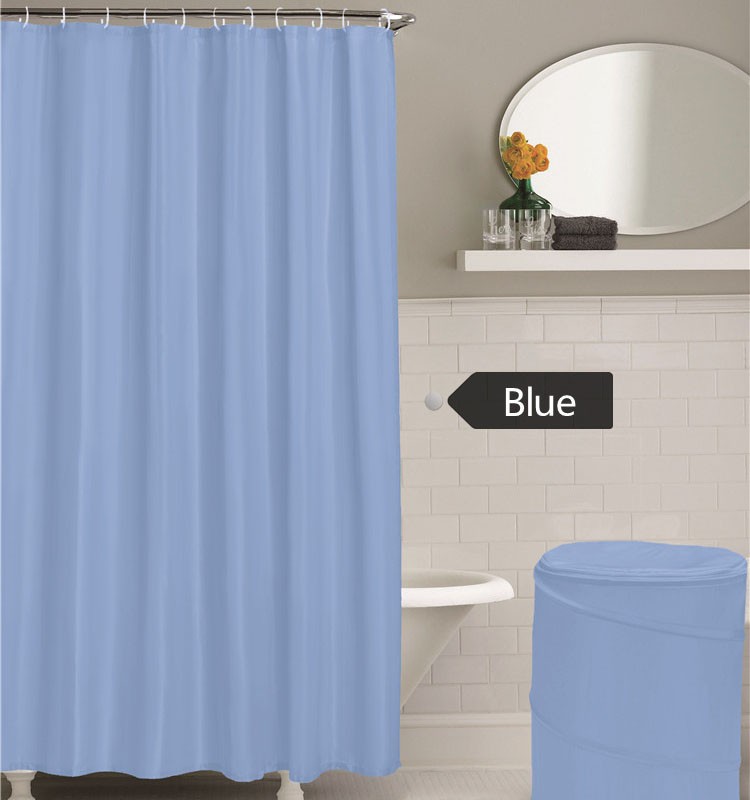 Polyester Hotel Bathroom Washable Water Proof Grommets 84 Inch Shower Curtain