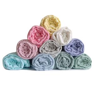 Rainbow Solid Breathable Bamboo Blankets Baby Infant Muslin Swaddle Wrap 6 Layer