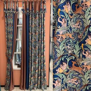 Retro Cotton and Linen 3D Digital Printing Blackout Curtain Retro Cotton and Linen 3D Digital Printing Blackout Curtain
