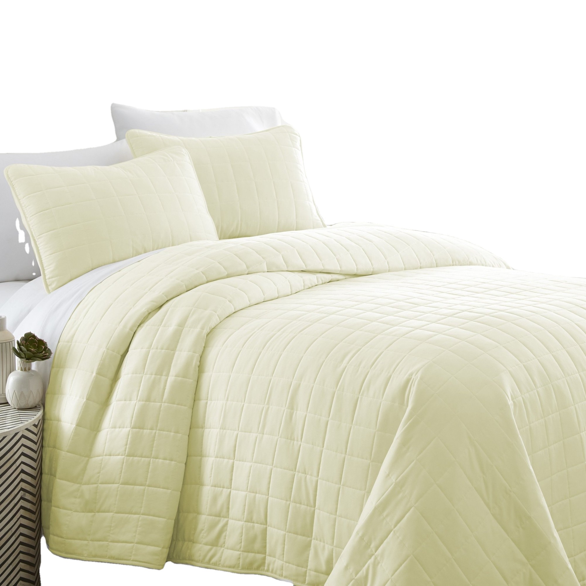 Simply Soft 3-Piece Square Quilted Coverlet Set