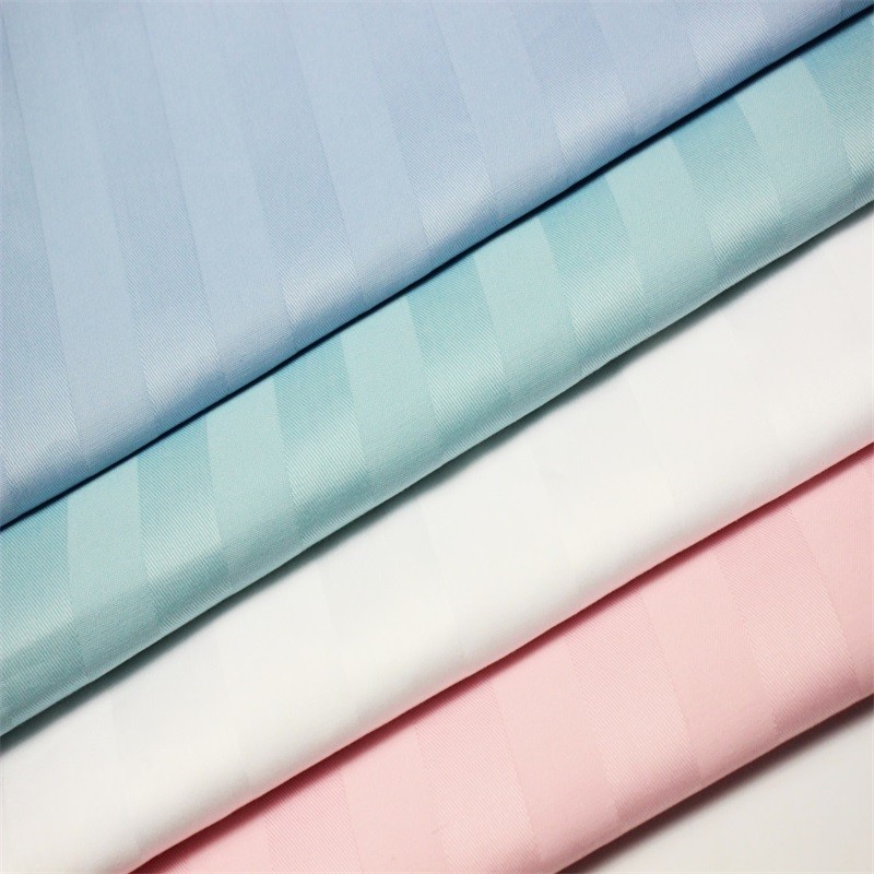 Solid Sateen Striped 100% Cotton Fabric