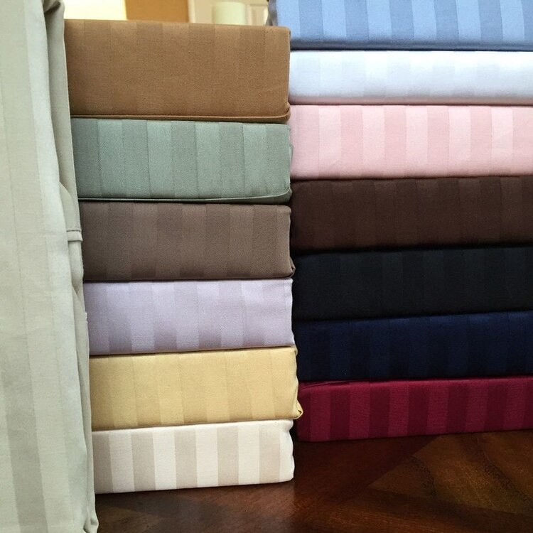 Solid Sateen Striped 100% Cotton Fabric