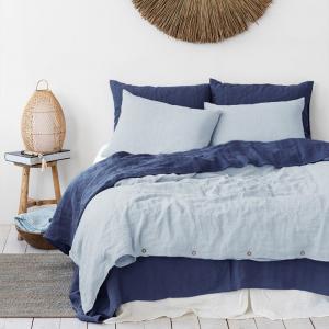 Stone Washed French Linen Duvet Cover Set Solid Colors