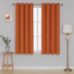 Top Grommet Blackout Curtain High Quality Heavy Orange Blackout Curtain