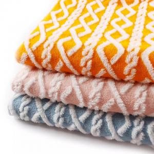 Two-side Warm Soft Plush Fleece Jacquard 3D Sherpa Fabric Blanket Two-side Warm Soft Plush Fleece Jacquard 3D Sherpa Fabric Blanket