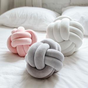 Velvet Round Colorful Knot Ball Cushion
