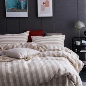 Yarn Dyed Flax Linen Customized Solid Colors Duvet Cover Set
